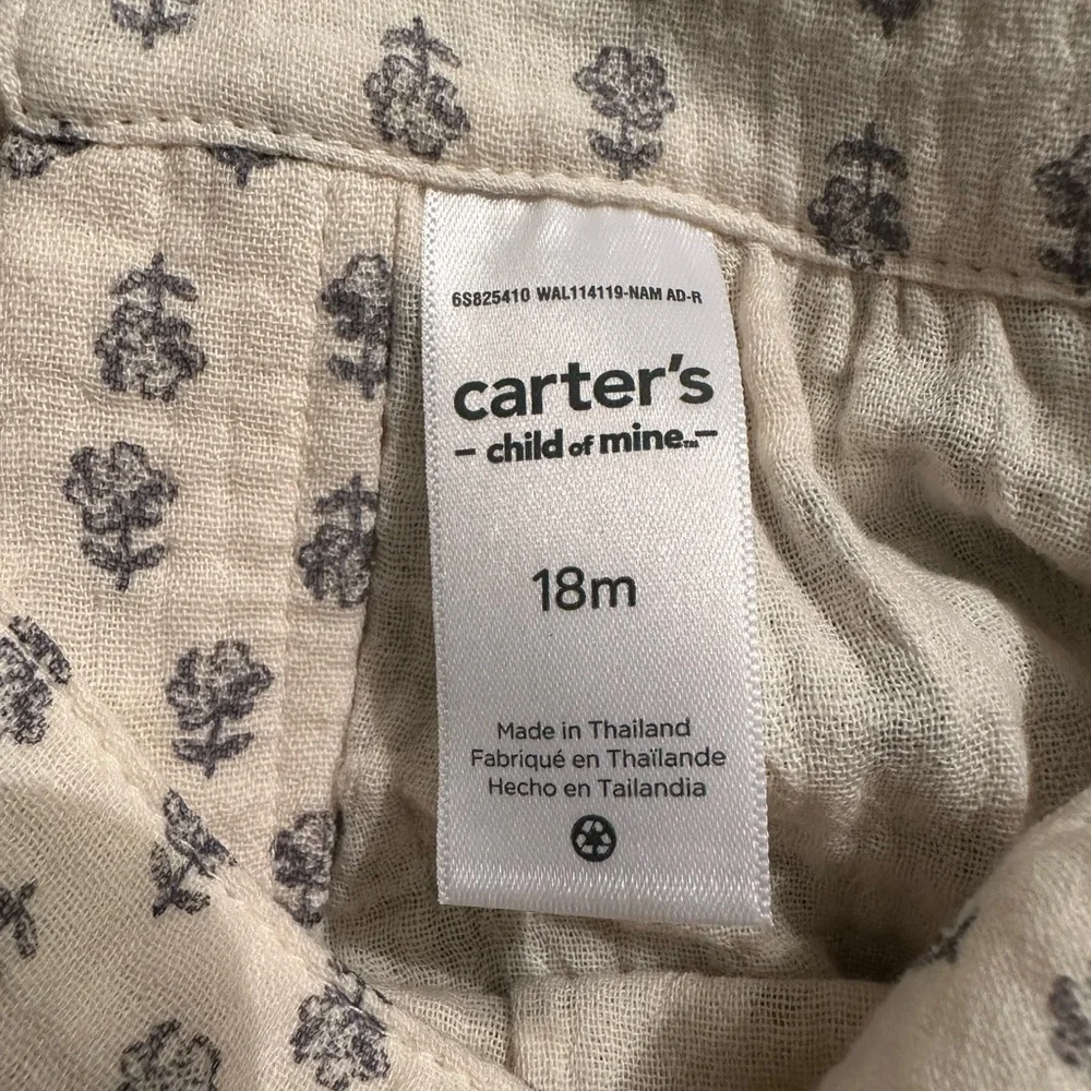 Carter’s Adorable Cream and Grey Floral Print Set 2 Piece
